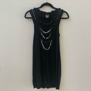 SZ XS Nanette Lepore Black Sweater Sleeveless Mini Dress